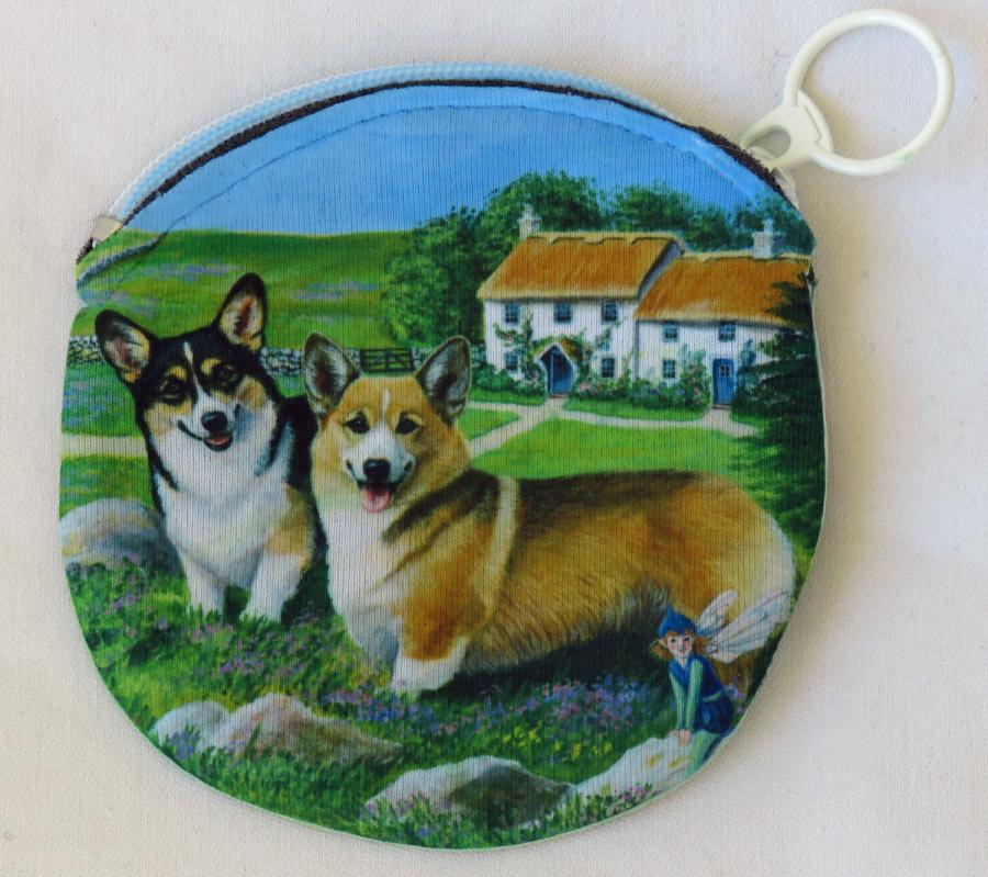 Corgi 4 side 2 coin purse
